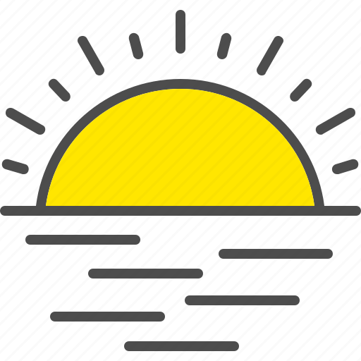Horizon, sea, sun, sunrise, sunset, weather icon - Download on Iconfinder