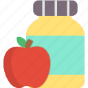apple, biohacking, drink, healthy, jar