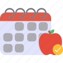 schedule, time, calendar, plan, planning, apple, diet