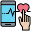 app, heart, medical, rate, smartphone 
