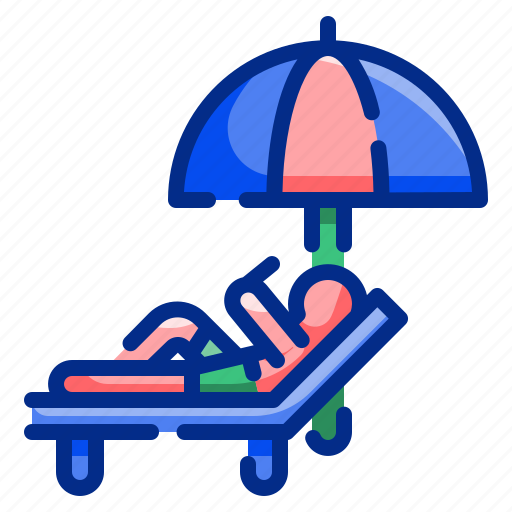 Beach, bed, relax, summer, travel, umbrella, vacation icon - Download on Iconfinder