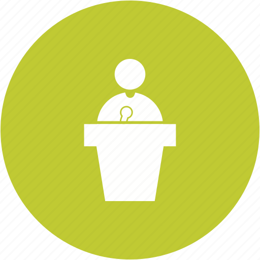 Audience, microphone, podium, speak, speaker, speech, stage icon - Download on Iconfinder