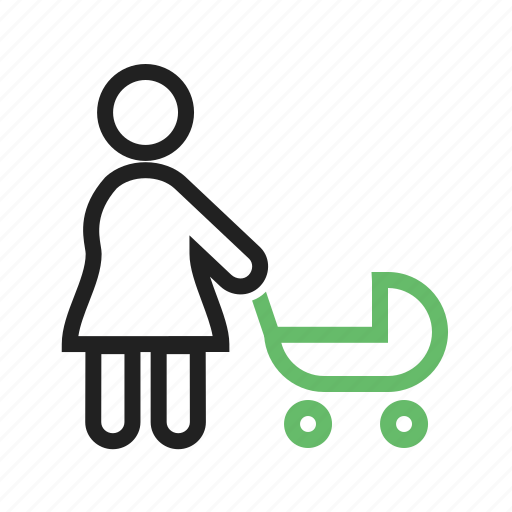 Baby, carriage, family, happy, mother, pram, stroller icon - Download on Iconfinder
