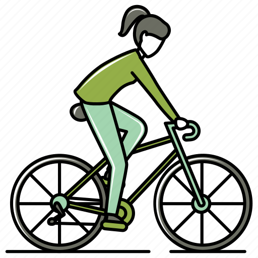 Bicycle, cycling, healthy, ride a bike, sport, tour, woman icon - Download on Iconfinder