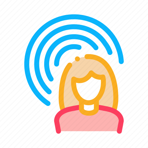 Aid, device, earphone, female, hearing, human, sense icon - Download on Iconfinder