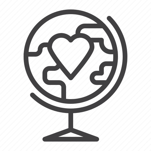 Globe, heart, love, valentine's day icon - Download on Iconfinder