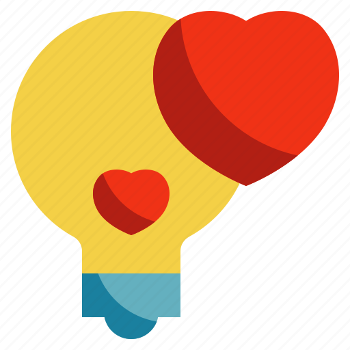 Bulb, lamp, idea, heart, love icon - Download on Iconfinder