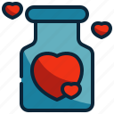 jar, bottle, heart, love