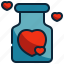 jar, bottle, heart, love 