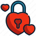 lock, key, closed, love, heart