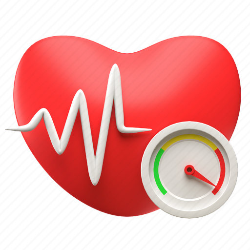 Hypertension, heart-care, high blood pressure, high tension, over tension, medical, health care 3D illustration - Download on Iconfinder