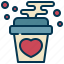 cup, coffee, love, heart, happy