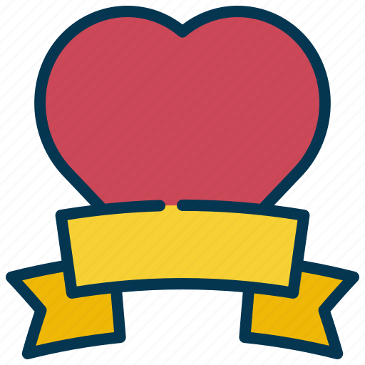 Heart, banner, love, ribbon, happy, valentines icon - Download on Iconfinder