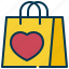 shopping, heart, love, handbag 