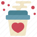cup, coffee, love, heart, happy