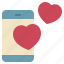 mobile, message, heart, love 