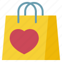 shopping, heart, love, handbag