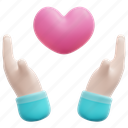 hands, give, giving, charity, heart, love, valentine, 3d 