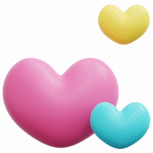Hearts, loving, lover, romance, heart, love, valentine 3D illustration - Download on Iconfinder