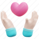 hands, give, giving, charity, heart, valentine, love, 3d 