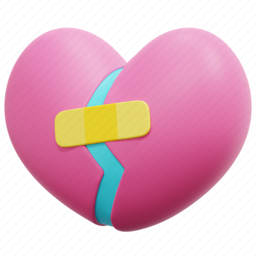 Fixing, heart, fix, sad, broken, valentine, love 3D illustration - Download on Iconfinder
