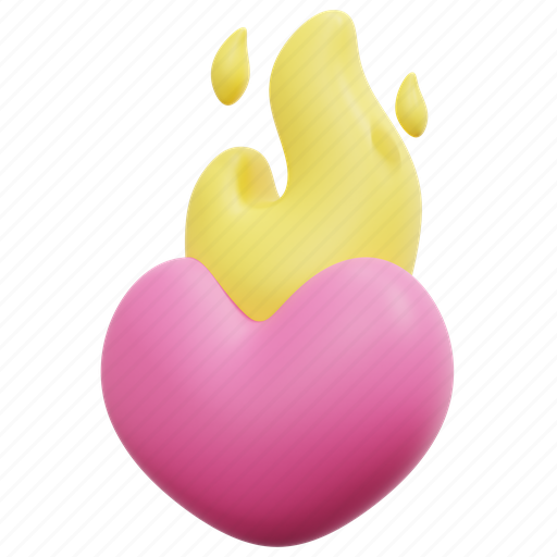 Passion, flame, fire, motivation, heart, valentine, love 3D illustration - Download on Iconfinder