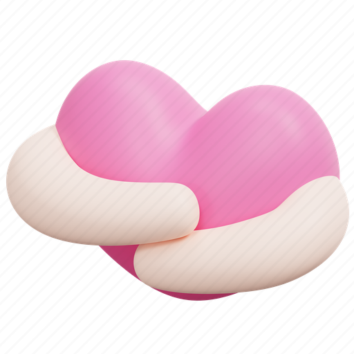 Hug, care, hand, embrace, love, heart, valentine 3D illustration - Download on Iconfinder