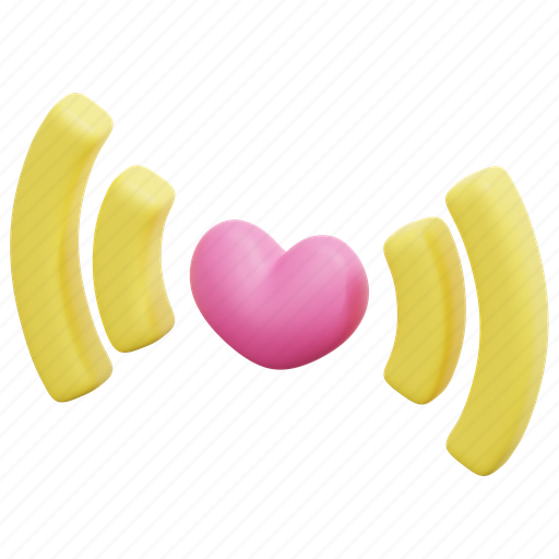 Signal, wireless, connect, help, love, heart, valentine 3D illustration - Download on Iconfinder