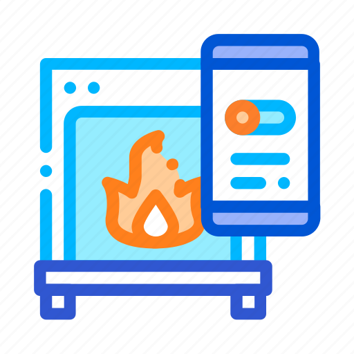 App, equipment, fireplace, heating, smartpone icon - Download on Iconfinder