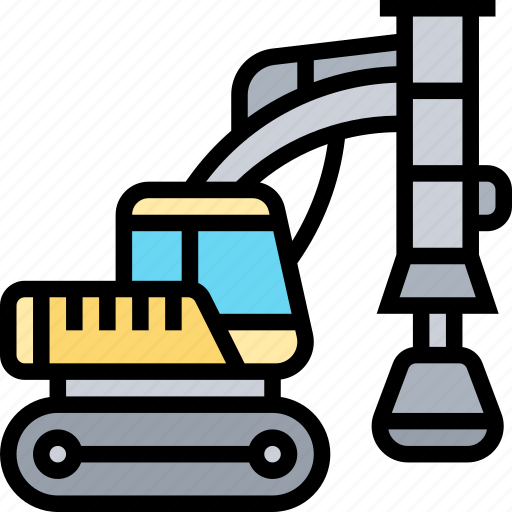 Boring, pile, machine, drilling, groundwork icon - Download on Iconfinder