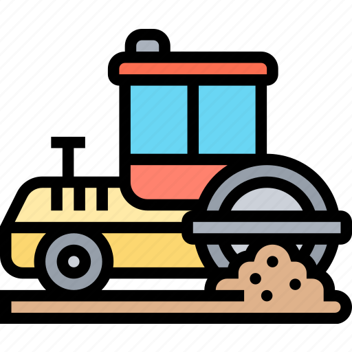 Compactors, road, roller, asphalt, construction icon - Download on Iconfinder