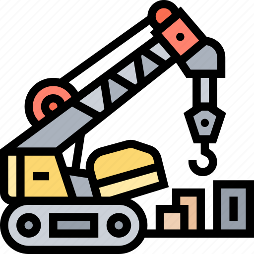 Crane, crawler, lift, hydraulic, industrial icon - Download on Iconfinder