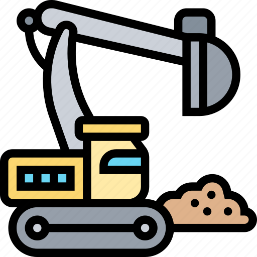 Excavator, backhoe, digging, bucket, construction icon - Download on Iconfinder