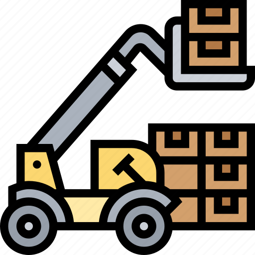 Telehandlers, cargo, forklift, hydraulic, industrial icon - Download on Iconfinder