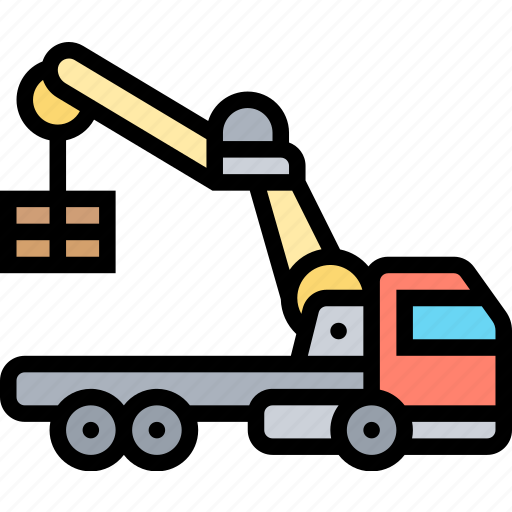 Truck, crane, lifting, cargo, construction icon - Download on Iconfinder