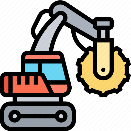 Trenchers, excavate, slice, tractor, construction icon - Download on Iconfinder