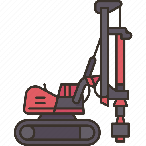 Boring, pile, machine, drill, construction icon - Download on Iconfinder