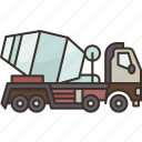 concrete, mixer, truck, construction, vehicle