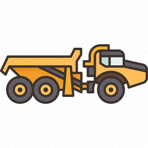 Hauler, articulated, dump, vehicle, mining icon - Download on Iconfinder