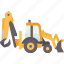 backhoe, bulldozer, loader, excavator, construction 