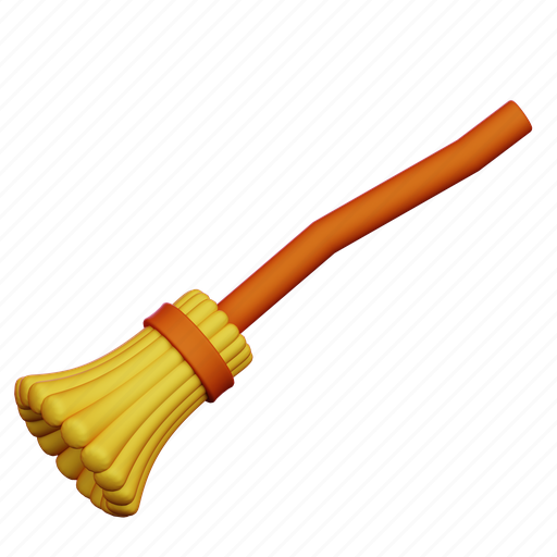 Helloween, flying broom, witch, magic, horror, spooky 3D illustration - Download on Iconfinder