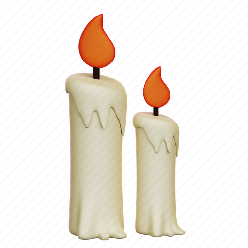 Helloween, candle, scary, horror, spooky 3D illustration - Download on Iconfinder