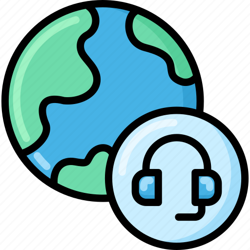 Helpdesk, global, world, earth, headset icon - Download on Iconfinder