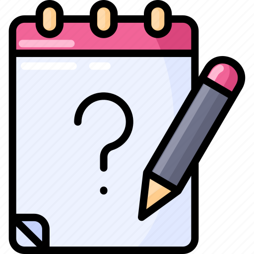 Notebook, pencil, write, draw, notepad, help, question icon - Download on Iconfinder
