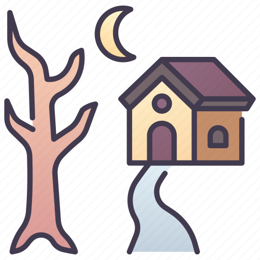 Creepy, dark, halloween, haunted, house, night, spooky icon - Download on Iconfinder