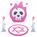 candle, halloween, horror, rite, ritual, scary, skull