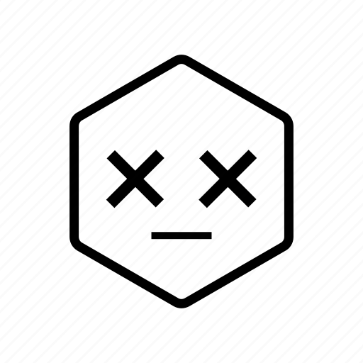 Dead, die, emoticon, hexagon icon - Download on Iconfinder