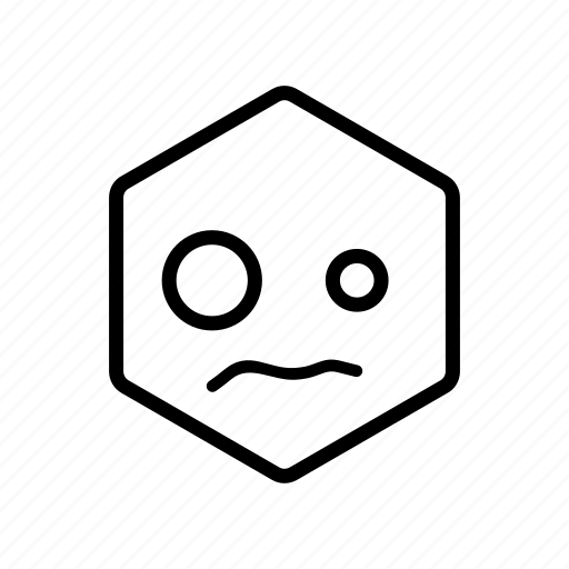 Confused, dizzy, emoticon, hexagon icon - Download on Iconfinder