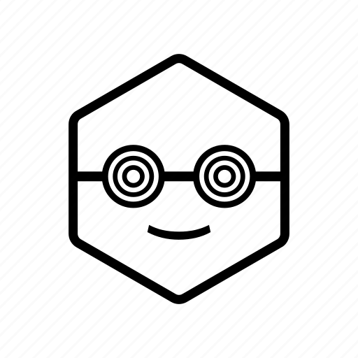 Emoticon, hexagon, nerd icon - Download on Iconfinder