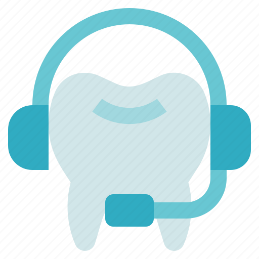 Dental care, dentist, call center, help, tooth, headphone icon - Download on Iconfinder